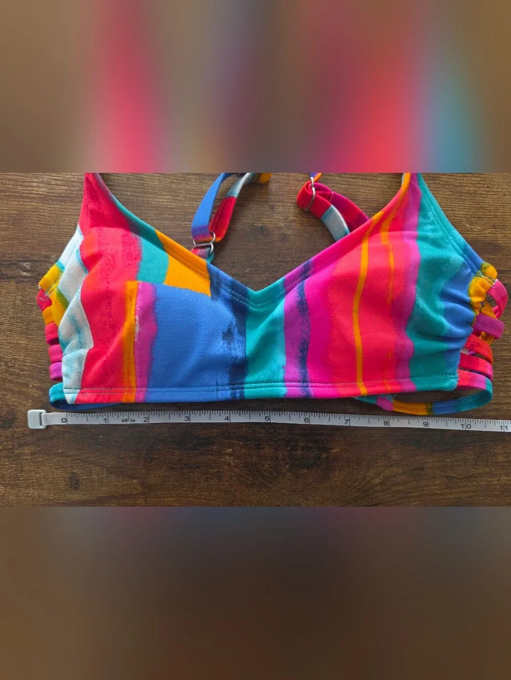 🌈 Xhilaration XS Rainbow High Waist Bikini Set NWT Beach Vacation